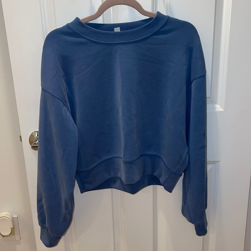 Lululemon - Perfectly Oversized Cropped Crew Softstreme Blue